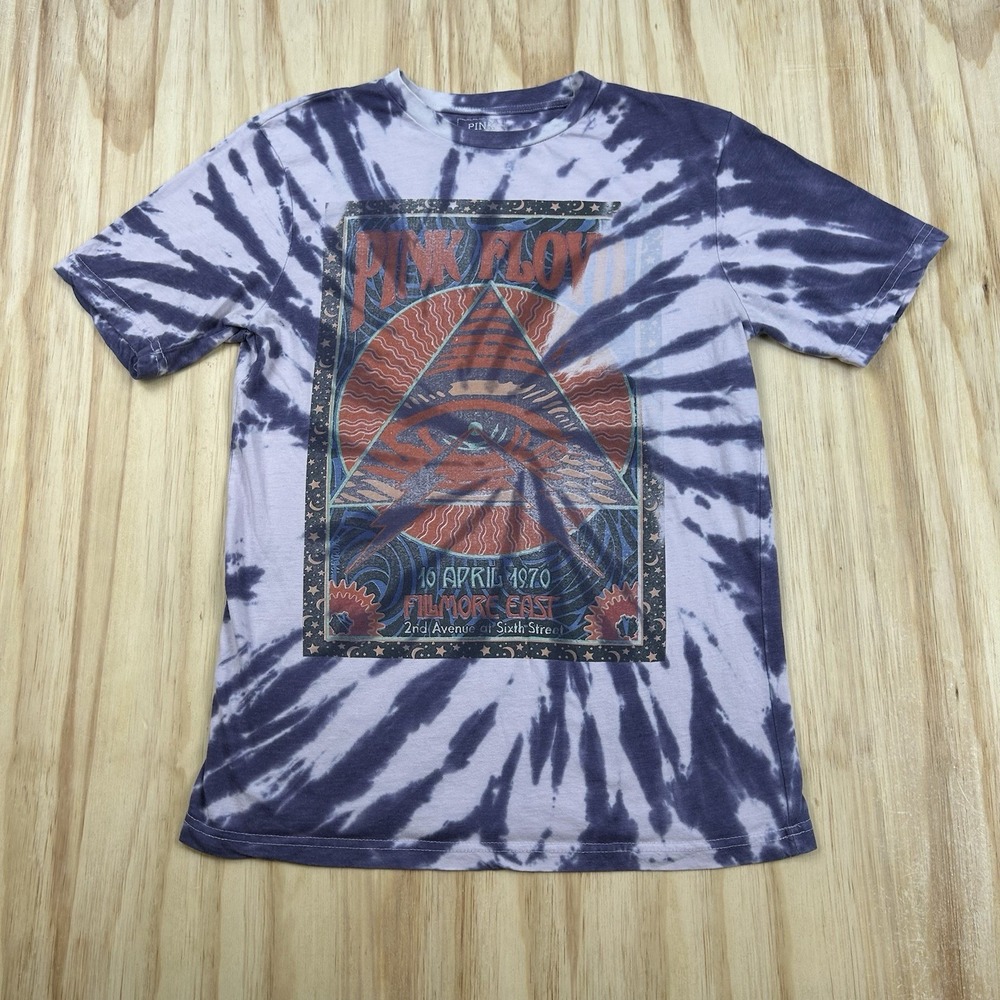 Pink Floyd Retro Fillmore‎ East 1970 Purple Tie Dye T Shirt Large Band Tee